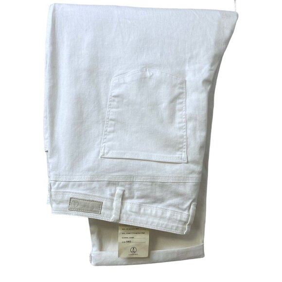 Lands End White Jeans Plus Size 22W Mid Rise Roll Cuff Womens Crop Slimming Pant - Picture 5 of 14